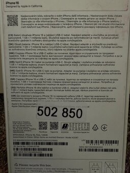 Novy Apple iPhone 16 128gb Pink. 2 roky zaruka T-Mobile - 3