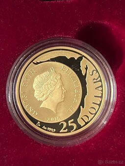 Zlato / zlatá mince Dante Alighieri proof - 3