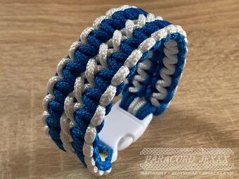 PARACORD náramek (19 cm) blue - white - 3