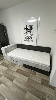 Prodám postel s úložným prostorem 90x200 + matrace - 3