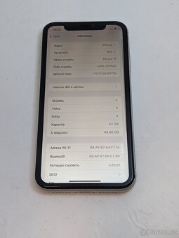 iPhone 11 64gb white. Dobru stav. Baterie 87%. Záruka 6 měs. - 3