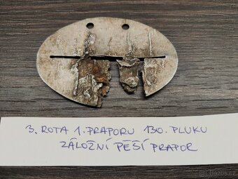 ID vojenská osobní známka Wehrmacht 3./J. Ers. Btl. 130 - 3
