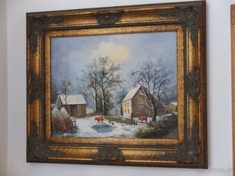 Obrazy-olejomalba,tisk zlacený rám atd. - 3