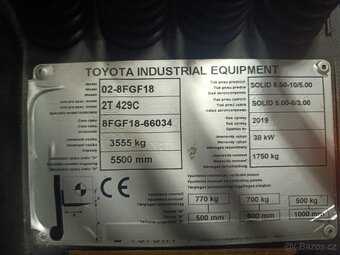 Čelni vozík Toyota 02-8FGF18 s  Dvouvidlice - 3