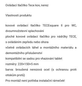 TECE tlačítko Square II broušená NRZ 9.240.830 (6400 Kc) - 3