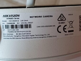 Prodám kameru IP kupolová Hikvision 2MP 2,8-12 HWI-D620H-Z - 3