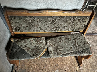 Rohová lavice + dvě židle k renovaci - 3