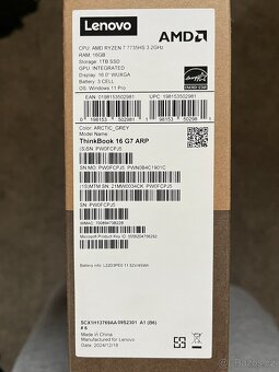 Notebook Lenovo ThinkBook 16 G7 ARP -  NEROZBALENÝ - 3