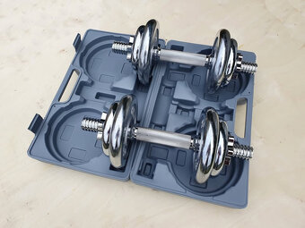 Jednoručky činky 2x10kg CHROM + KUFR - 3