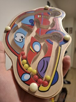 VIGA, Dřevěný kuličkový labyrint - auto - 3