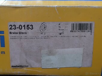 Metelli 23-0153 brzdové kotouče Citroen Saxo, Peugeot 106 - 3