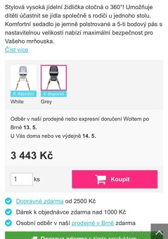 Jídelní židlička BabyGo Carou 360° - 3