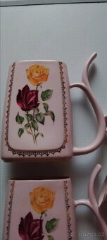Růžový porcelán 4 kusy - 3