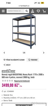 Kovový Nový Dva Regály KAISERTHAL Heavy Duty Racks $$$$$$$ - 3