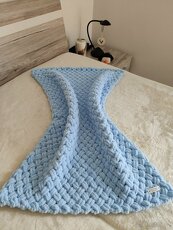 Pletená dětská deka svetlomodrá - 3