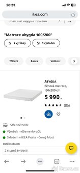 Postel Ikea s uloznxm prostorem a matraci 160/200 - 3