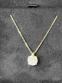 Zlatý 14K náhrdelník s diamantem 1,01 ct - 3