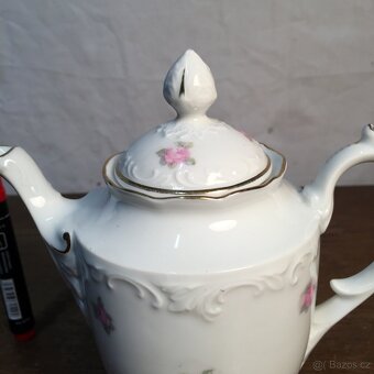 Konvice a cukřenka s kvítky Schlaggenvald Slavkov 1918 - 3