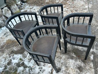 Stará černá křesílka 4 ks - 3