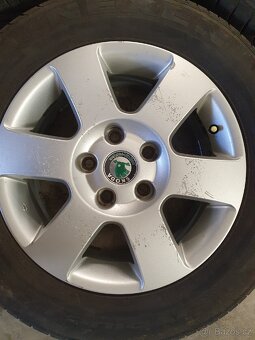 Originální kompletní kola Škoda 5x112 r15 pneu 195/65 r15 - 3