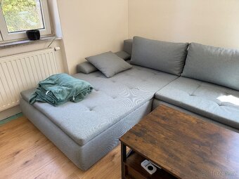 Moderní rohová sedačka modro-šedé barvy - 3