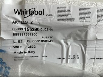 Nová sklokeramická varná deska Whirlpool AKT 8601 IX černá - 3