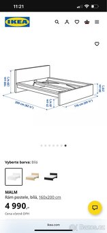 Postel manželská Malm ikea - 3