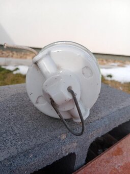 Stara sklokeramicka zavesna lampa - 3