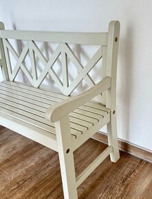 Venkovní dřevěná dětská bílá lavička, lavice - 3