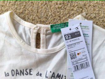 Dětské tričko zn. Benetton, baletky - vel. 82 - 3