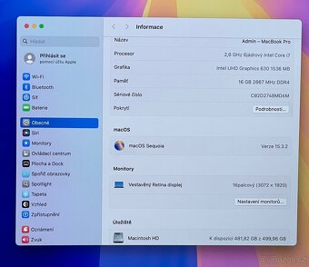 MacBook Pro 16” 2019 CTO/16GB RAM/i7/512GB SSD/ Záruka - 3