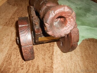 Staré dřevěné dělo 52 cm - drobné vady stáří - foto - 3