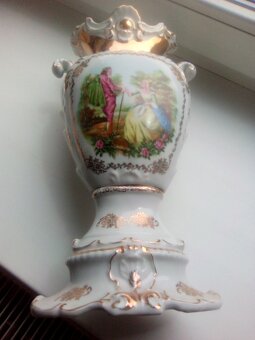 STAROŽITNÁ PORCELÁNOVÁ VÁZA - VYSOKÁ - 35cm - 3