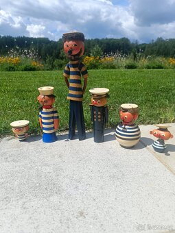 Staré retro dřevěné figurky (dekorace - hračka) - 3