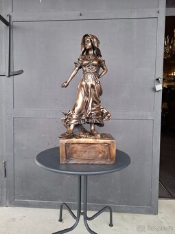 Velká bronzová socha, značená - 3