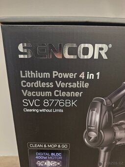 NOVÝ tyčový vysavač Sencor 4v1 SVC 8776BK (Mop, UV) - 3