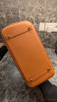 Kožená oranžová kabelka - 3