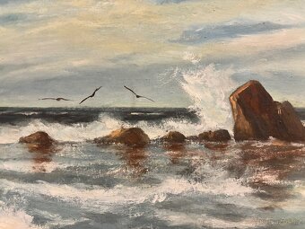 Obraz Antonín Hnátek, Příboj u Dubrovníku olej 110x60 - 3
