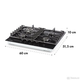 Ignito 60cm Plynová varná deska 4 hořáky Černá - 3