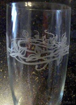 Sada 6 leptaných šampusek ze sklárny Lednické rovne - 3