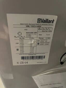 Tepelné čerpadlo Vaillant VWL 115/2, nepoužité, LEVNĚ - 3