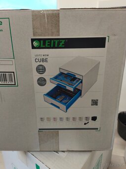 Zásuvkový box LEITZ WOW CUBE - bílo-šedý - 3