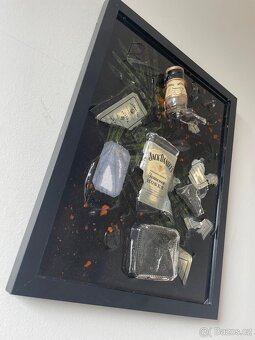 Epoxidový obraz – Jack Daniel’s & sklo – originální ruční vý - 3