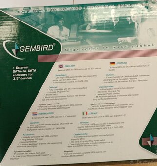 Externí box GEMBIRD pro HDD 3,5" SATA , stříbrný - 3