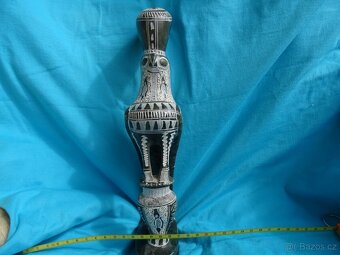 Thovt-egyptský bůh ,soška z kamene s bílým rytím - 3