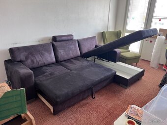 Rozkládací gauč s úložným prostorem (původní cena 60.000 Kč) - 3