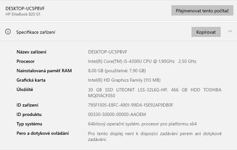 HP EliteBook 820 G1,i5-4300U,WIN 10,SSD 32GB+HDD 500GB,RAM 8 - 3