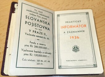 Historický záznamníček s informacemi, 1936. - 3