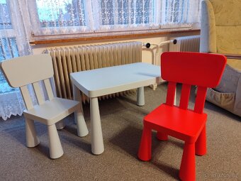 Plastový stůl IKEA a 2 židličky. - 3