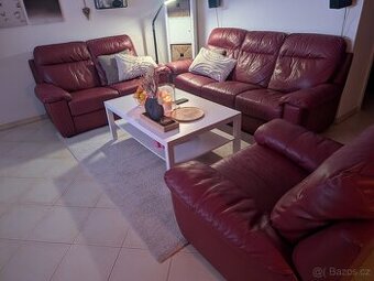 Luxusní kožená sedací souprava 3+2+1 / VELKÁ SLEVA - 3